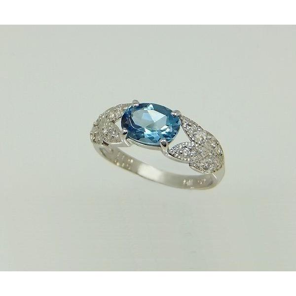 アクアマリン リング 指輪 0.6ct K10WG/K18WG サンタマリアアクアマリン 3月 誕生石 天然石 選べる地金の画像