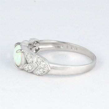 オパール リング 指輪 0.4ct K10WG 10月 誕生石 天然石の画像