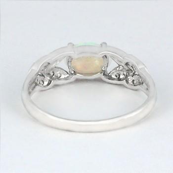 オパール リング 指輪 0.4ct K10WG 10月 誕生石 天然石 :13387op:atelier ubazakura - 通販