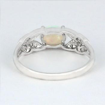オパール リング 指輪 0.4ct K10WG 10月 誕生石 天然石の画像