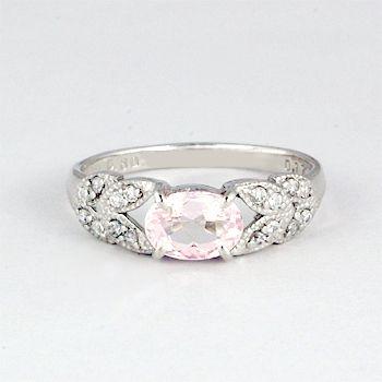 モルガナイト リング 指輪 0.6ct K10WG ピンクモルガナイト 3月 誕生石 天然石の画像