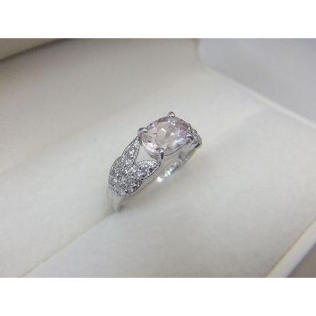 モルガナイト リング 指輪 0.6ct K10WG ピンクモルガナイト 3月 誕生石 天然石の画像