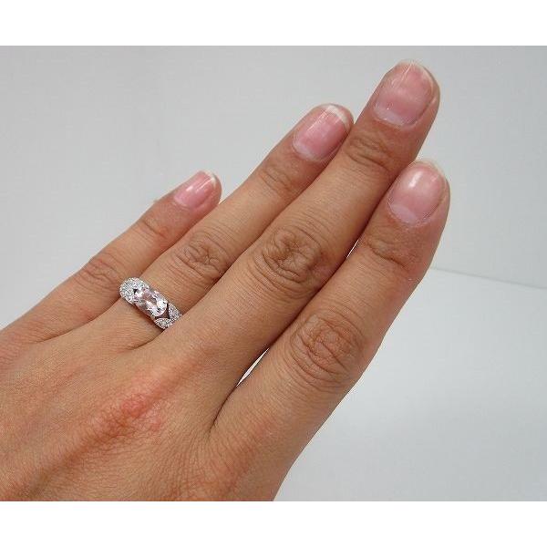 モルガナイト リング 指輪 0.6ct K10WG ピンクモルガナイト 3月 誕生石 天然石の画像