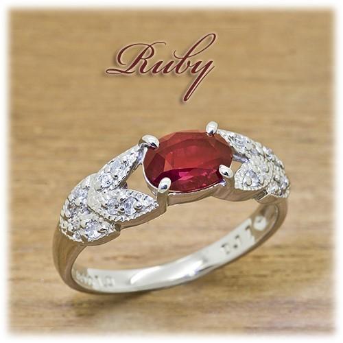 Pt900ルビー/ダイヤモンドリング 7月誕生石 普段使い◎ CM119