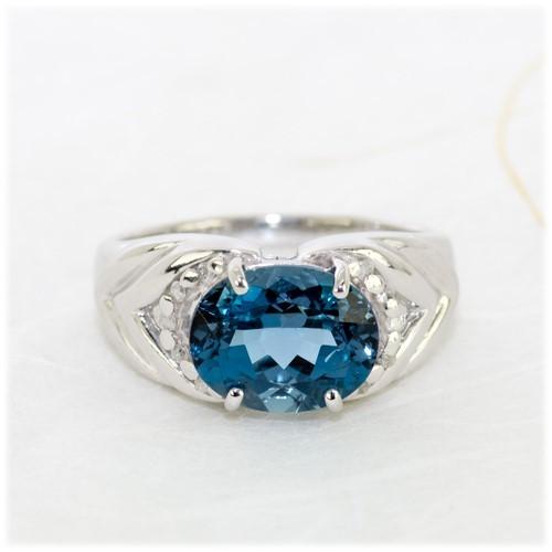ブルートパーズ リング 指輪 3.0ct K10WG ロンドンブルー 11月 誕生石 天然石の画像