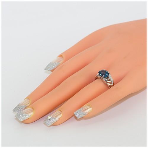 ブルートパーズ リング 指輪 3.0ct K10WG ロンドンブルー 11月 誕生石 天然石の画像