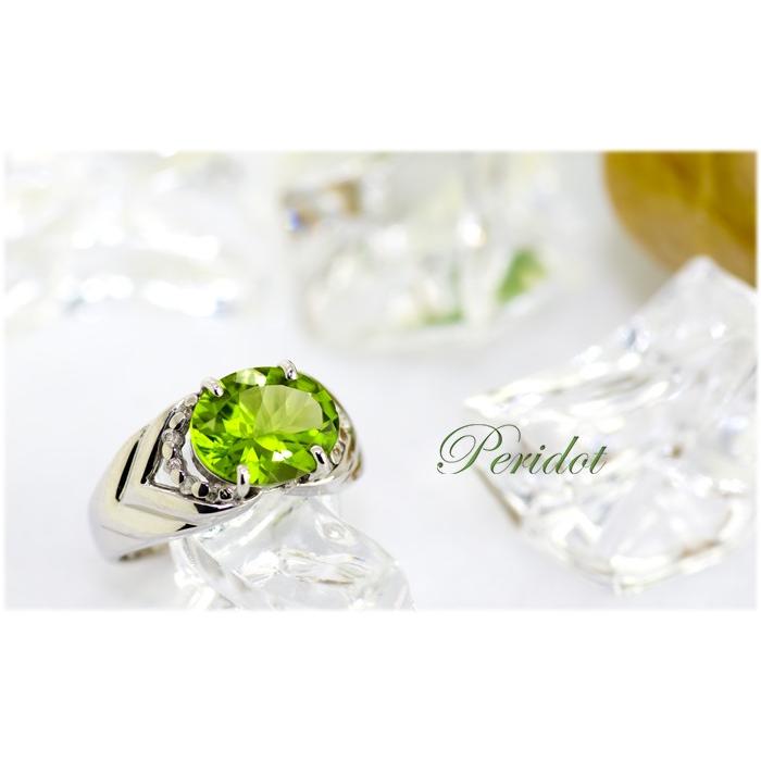ペリドット リング 指輪 2.5ct K10WG 8月 誕生石 天然石 : atelier 