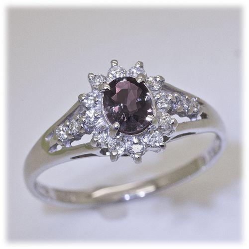 カラーチェンジ ガーネット リング 指輪 0.5ct K10WG カラーチェンジ ガーネット リング 指輪 0.5ct K10WG