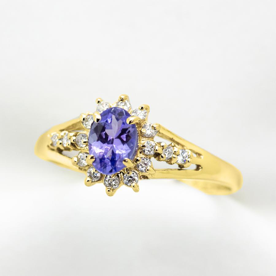 タンザナイト リング 指輪 0.3ct K10WG/K10YG 12月 誕生石 天然石