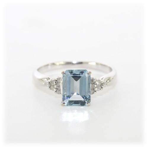 アクアマリン リング 指輪 1.30ct K10WG/Pt900/K18WG 3月 誕生石 