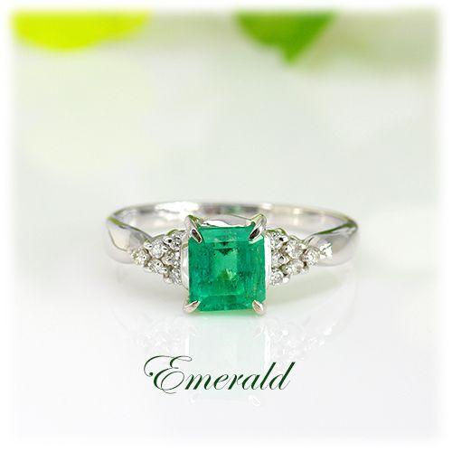 エメラルド 指輪 リング 1.0ct K10WG/Pt900/K18WG コロンビア産 エメラルド 指輪 リング 1.0ct K10WG/Pt900/K18WG コロンビア産