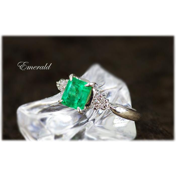 エメラルド 指輪 リング 1.0ct K10WG/Pt900/K18WG コロンビア産 エメラルド 指輪 リング 1.0ct K10WG/Pt900/K18WG コロンビア産