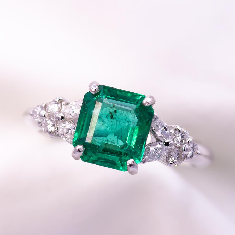 エメラルド 指輪 リング 2.13ct Pt900 5月 誕生石 天然石 限定1品限り