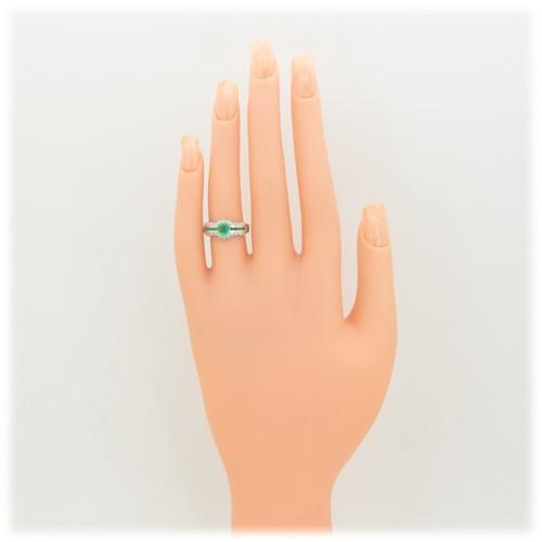 エメラルド 指輪 リング 0.5ct Pt100 コロンビア産 5月 誕生石 天然石の画像