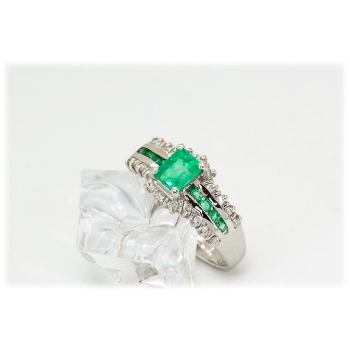 エメラルド 指輪 リング 0.5ct Pt100 コロンビア産 5月 誕生石 天然石