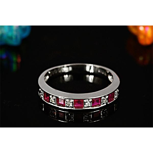 ルビー リング 指輪 0.6ct K10WG 7月 誕生石 天然石の画像
