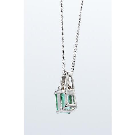 エメラルド ネックレス ペンダント 1.5ct Pt900/K18WG コロンビア産 5月 誕生石 天然石 選べる地金の画像