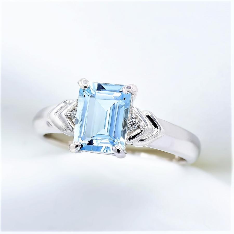 アクアマリン リング 指輪 1.2ct K10WG 3月 誕生石 天然石 : atelier 