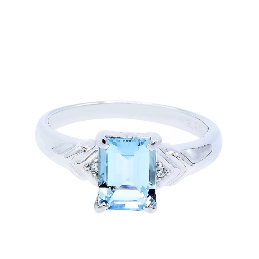 アクアマリン リング 指輪 1.2ct K10WG 3月 誕生石 天然石 : atelier