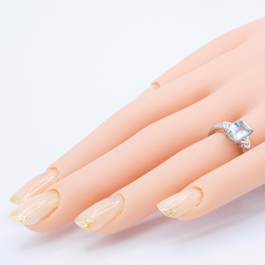 アクアマリン リング 指輪 1.2ct K10WG 3月 誕生石 天然石 : atelier