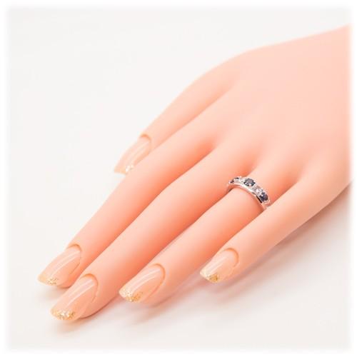 サファイア リング 指輪 0.5ct K10WG/K18WG 9月 誕生石 天然石 選べる 