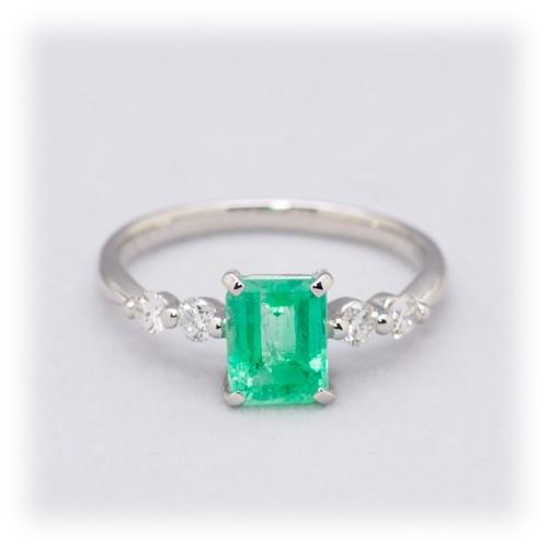エメラルド リング 指輪 1.0ct Pt900 コロンビア産 5月 誕生石 天然石 
