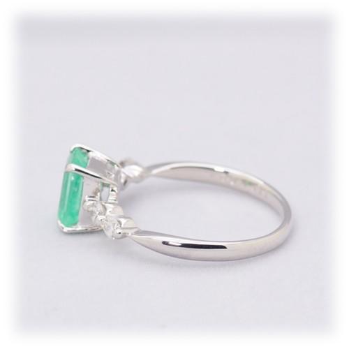 エメラルド リング 指輪 1.0ct Pt900 コロンビア産 5月 誕生石 天然石 