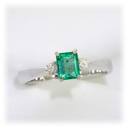 エメラルド 指輪 リング 0.5ct Pt900/K18WG 5月 誕生石 天然石 選べる 