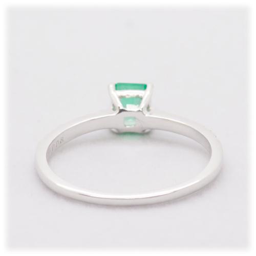 エメラルド 指輪 リング 0.5ct K18WG 5月 誕生石 天然石の画像