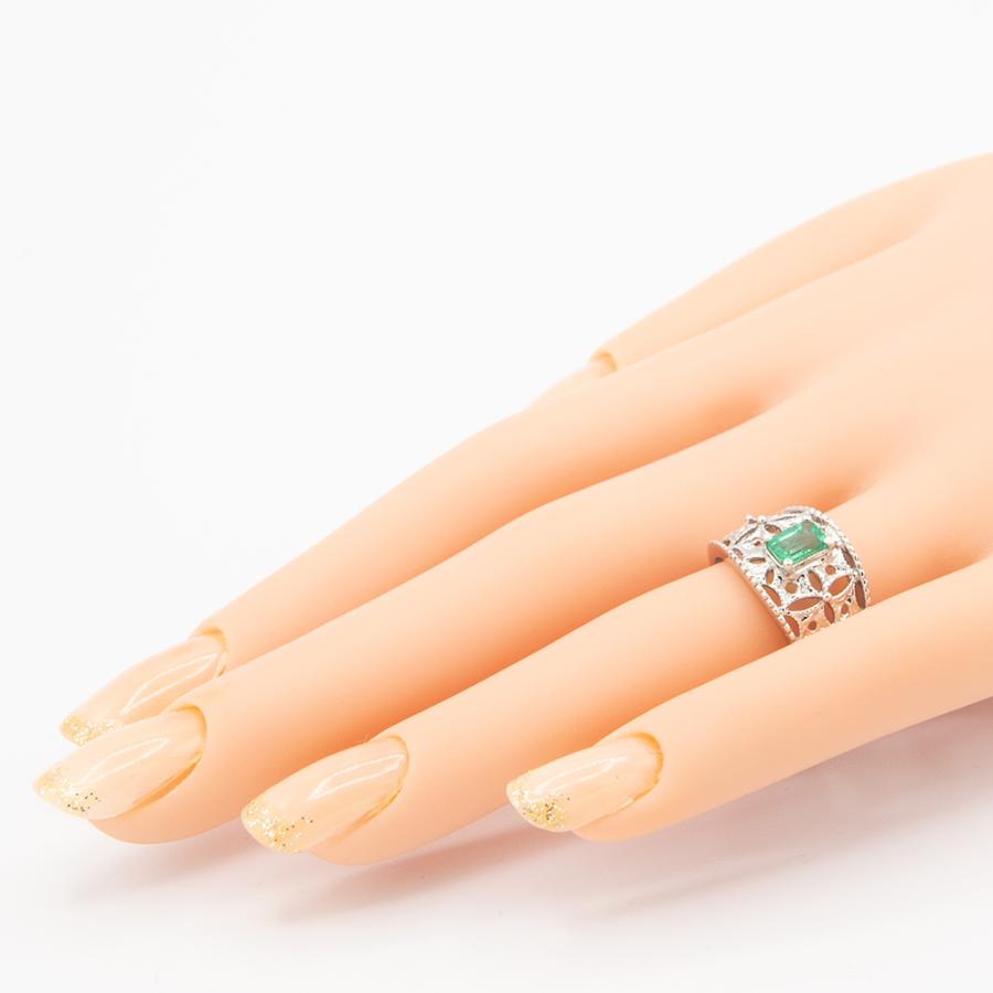 エメラルド 指輪 リング 0.5ct Pt100 ザンビア産 5月 誕生石 天然石 