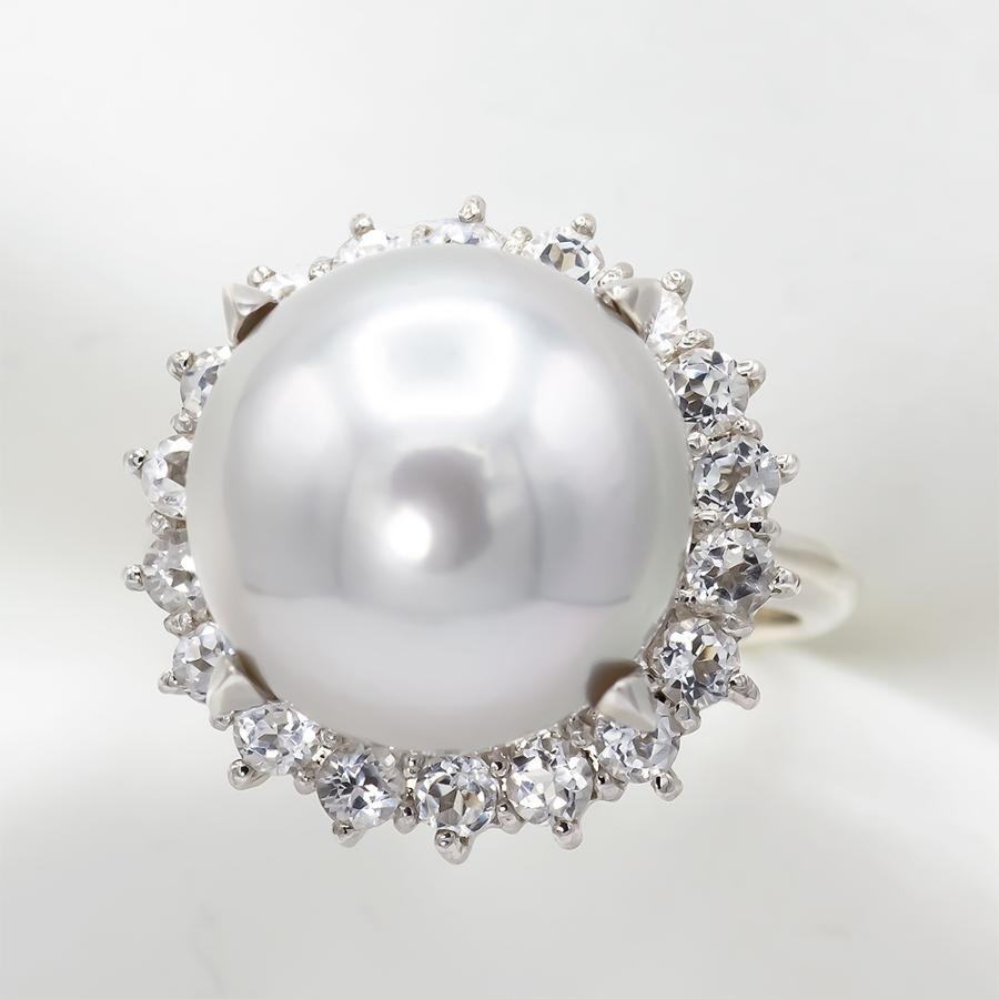 南洋真珠 ゴールデンパール 指輪 リング 14mm SV925 6月 誕生石 天然石