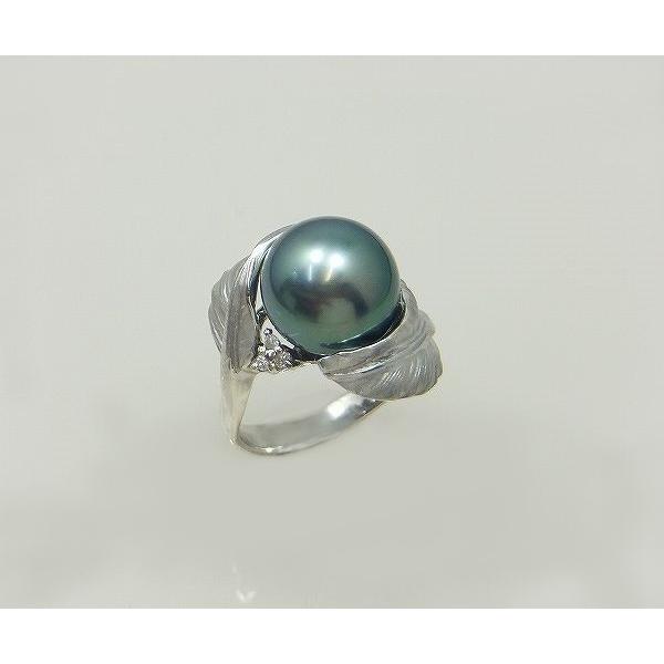 ブラックパール 黒蝶真珠 指輪 リング 11mm SV925 タヒチ産 黒真珠 6月