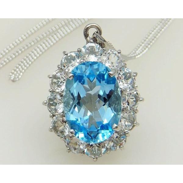 ブルートパーズ ネックレス ペンダント 大粒 7.0ct SV925