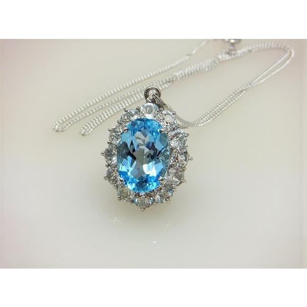 ブルートパーズ ネックレス ペンダント 大粒 7.0ct SV925 トパーズ 11
