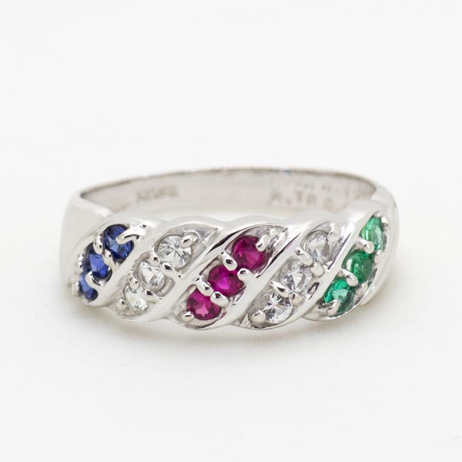 マルチカラー エメラルド ルビー サファイア 指輪 リング 0.3ct マルチカラー エメラルド ルビー サファイア 指輪 リング 0.3ct