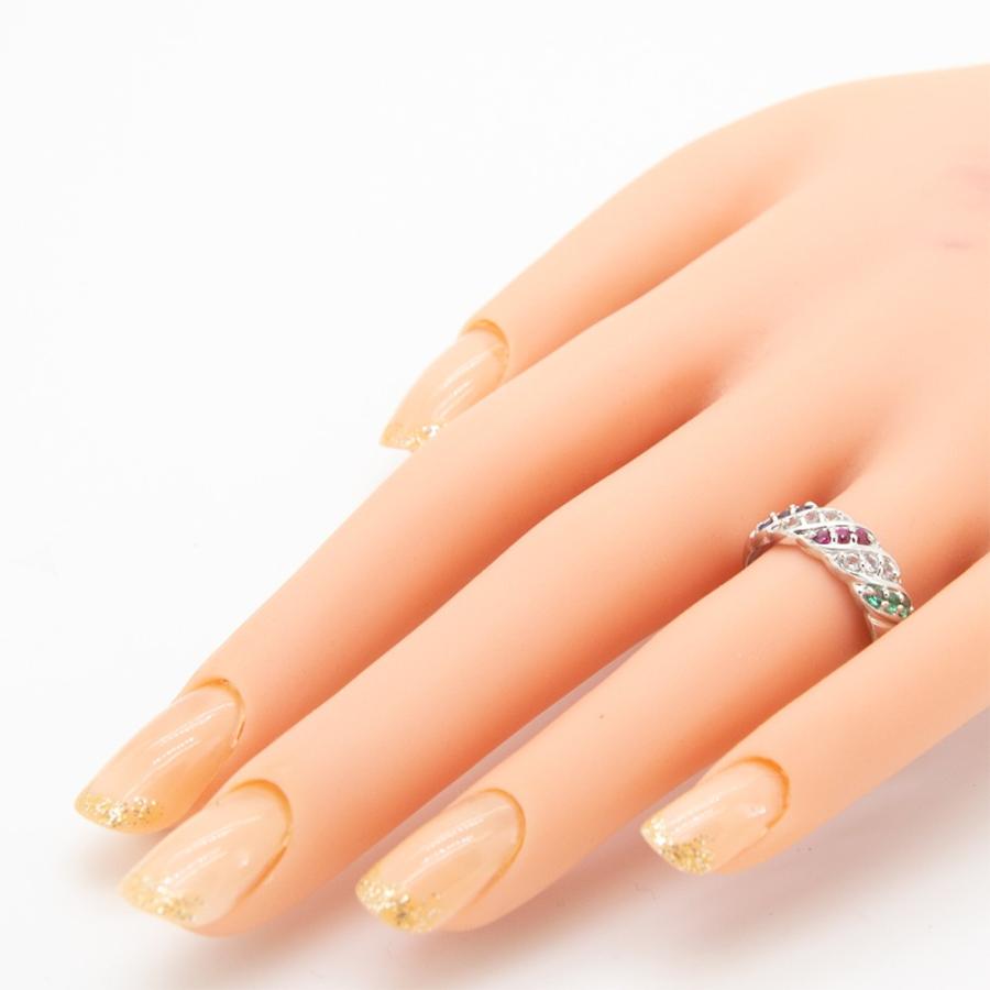マルチカラー エメラルド ルビー サファイア 指輪 リング 0.3ct マルチカラー エメラルド ルビー サファイア 指輪 リング 0.3ct