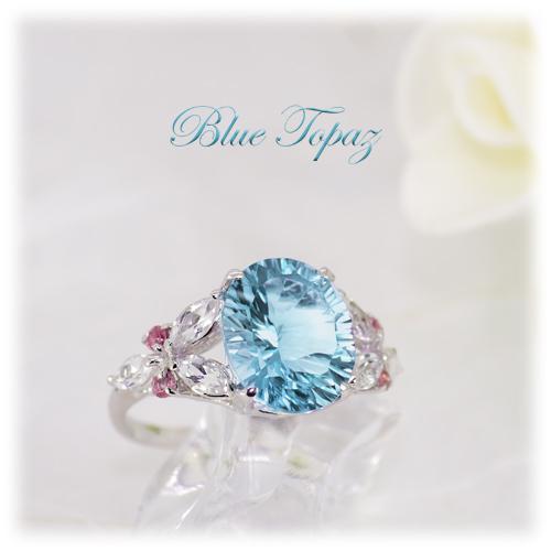 ローズクォーツ 指輪 リング 大粒 4.0ct SV925/K10WG クォーツ