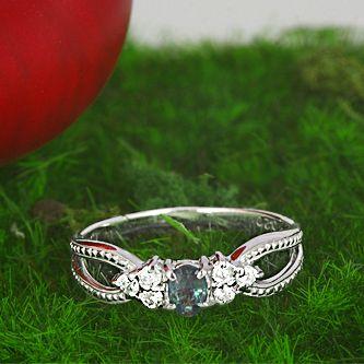 アレキサンドライト リング 指輪 0.18ct K18WG カラーチェンジ 6月