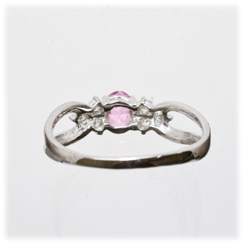 サファイア リング 指輪 0.3ct K10WG/K18WG ピンクサファイア 9月