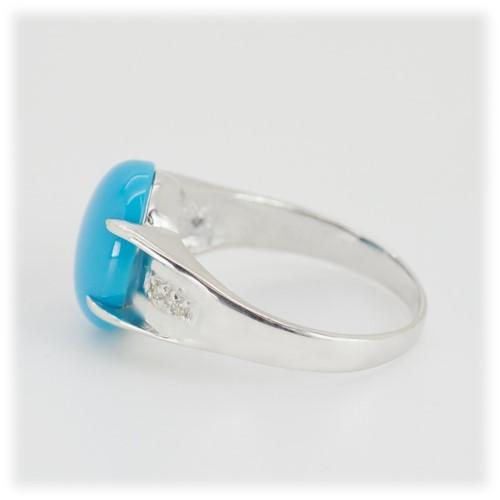 トルコ石 ターコイズ リング 指輪 3.0ct K10WG 天然 12月 誕生石