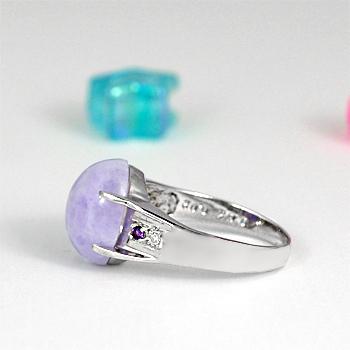 翡翠 ヒスイ リング 指輪 4ct Pt100 ラベンダー翡翠 ジェイド 5月 誕生石 天然石｜atelier-ubazakura｜02