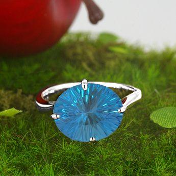 ブルートパーズ リング 指輪 大粒 3.5ct Pt100/K10WG トパーズ 11月 