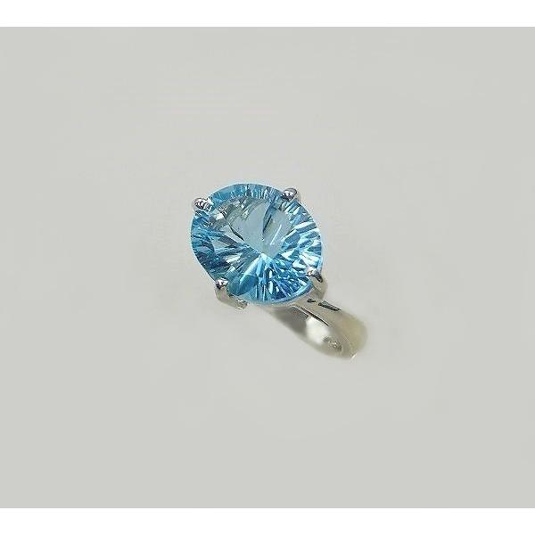 ブルートパーズ リング 指輪 大粒 3.5ct Pt100/K10WG トパーズ 11月 誕生石 天然石 選べる地金の画像