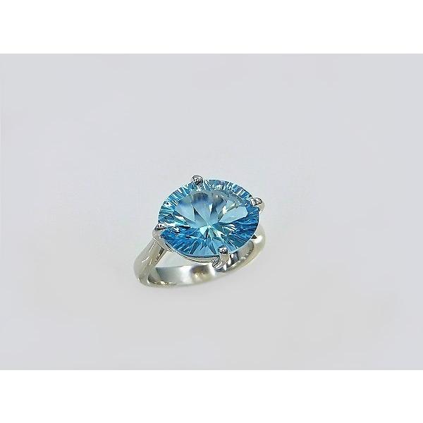 ブルートパーズ リング 指輪 大粒 3.5ct Pt100/K10WG トパーズ 11月 誕生石 天然石 選べる地金の画像