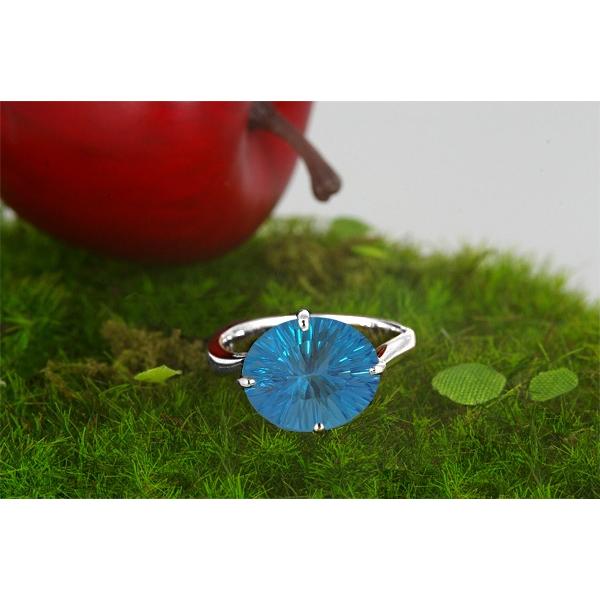 ブルートパーズ リング 指輪 大粒 3.5ct Pt100/K10WG トパーズ 11月 誕生石 天然石 選べる地金の画像
