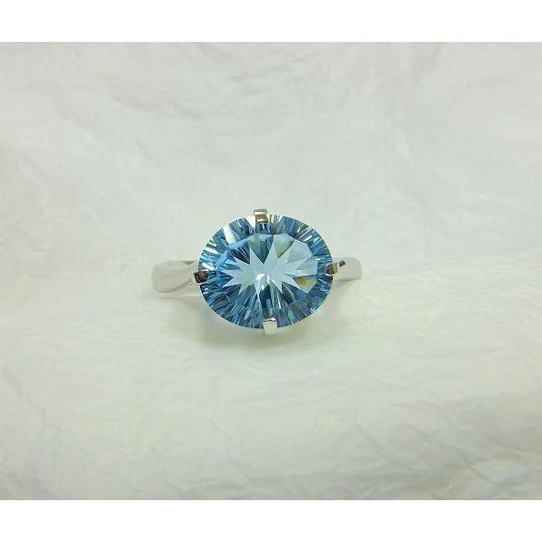ブルートパーズ リング 指輪 大粒 3.5ct Pt100/K10WG トパーズ 11月 誕生石 天然石 選べる地金の画像