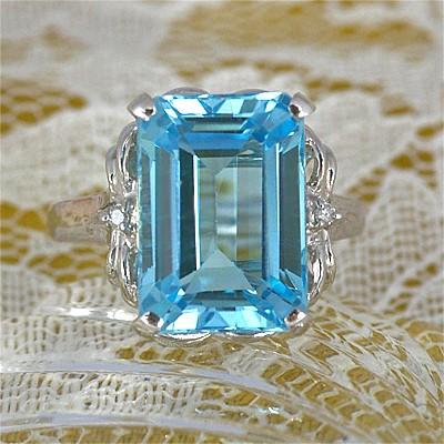 ブルートパーズ リング 指輪 超大粒 8.0ct SV925 トパーズ 11月 誕生石