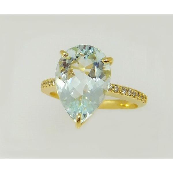 アクアマリン リング 指輪 大粒 3.0ct K18WG/K18YG 3月 誕生石 アクアマリン リング 指輪 大粒 3.0ct K18WG/K18YG 3月 誕生石