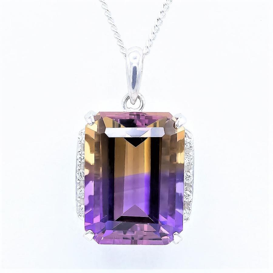 アメトリン ネックレス ペンダント 10.0ct SV925 バイカラー 2月 アメトリン ネックレス ペンダント 10.0ct SV925 バイカラー 2月