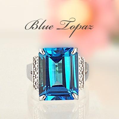 ブルートパーズ ネックレス ペンダント 大粒 12ct K10WG スイスブルー 11月 誕生石 天然石の画像